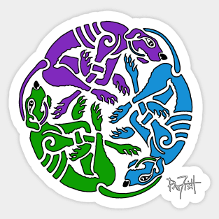 Irish Wolfhounds in an Eternal Circle Sticker